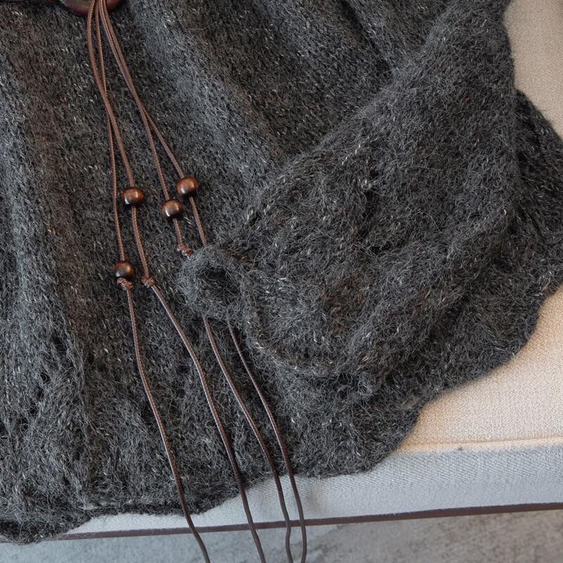 Damen Strickoberteil mit Ausschnitt, lockere Passform, Wollmischung