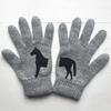 Black Horse Print Gloves Warm Ribbed Knitted Gloves Funny Horse Winter Gloves Gift for Men Women Driving Daily Errands Use