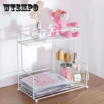 Desktop Bathroom Cosmetic Storage Rack Dormitory Office Storage Double-layer Finishing Rack Kitchen Spice Rack Organizer Study Room Rack