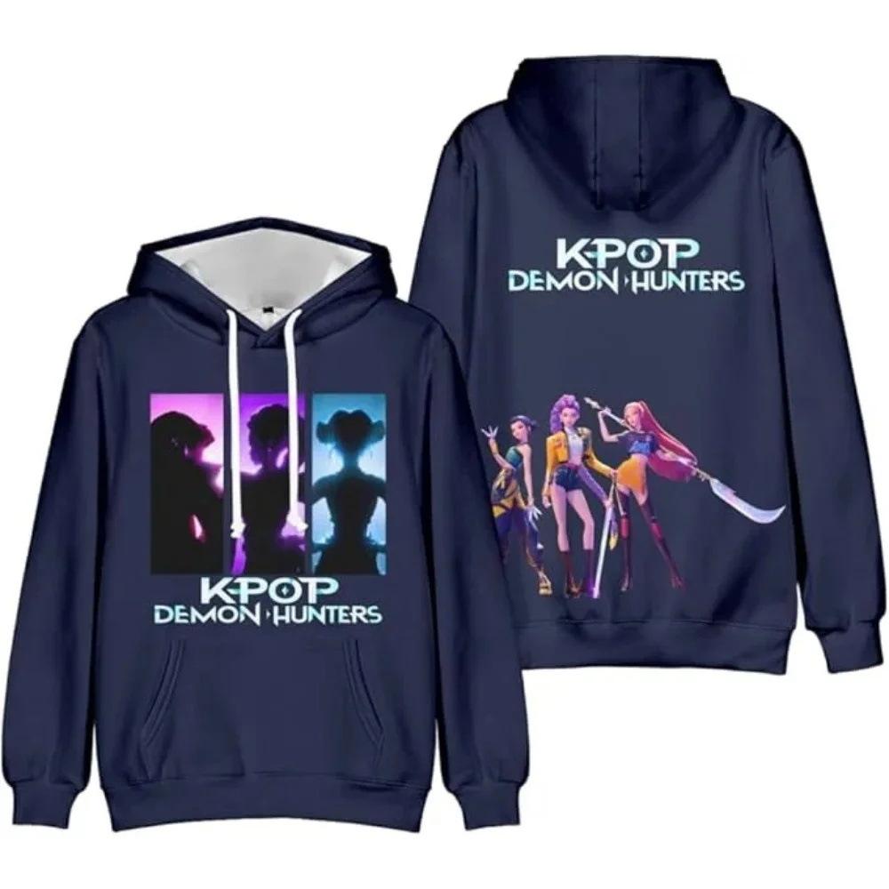Felpa con Cappuccio KPop Cacciatori di Demoni Harajuku Pullover Top Donna Uomo Felpe Nuovo Film Stampato Manica Lunga Moda Femminile Streetwear 8 Colori