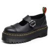 Personaggi con suola spessa con scarpe Mary Jane da donna, scarpe piccole in pelle di primo strato, studente di moda pattern litchi muffin