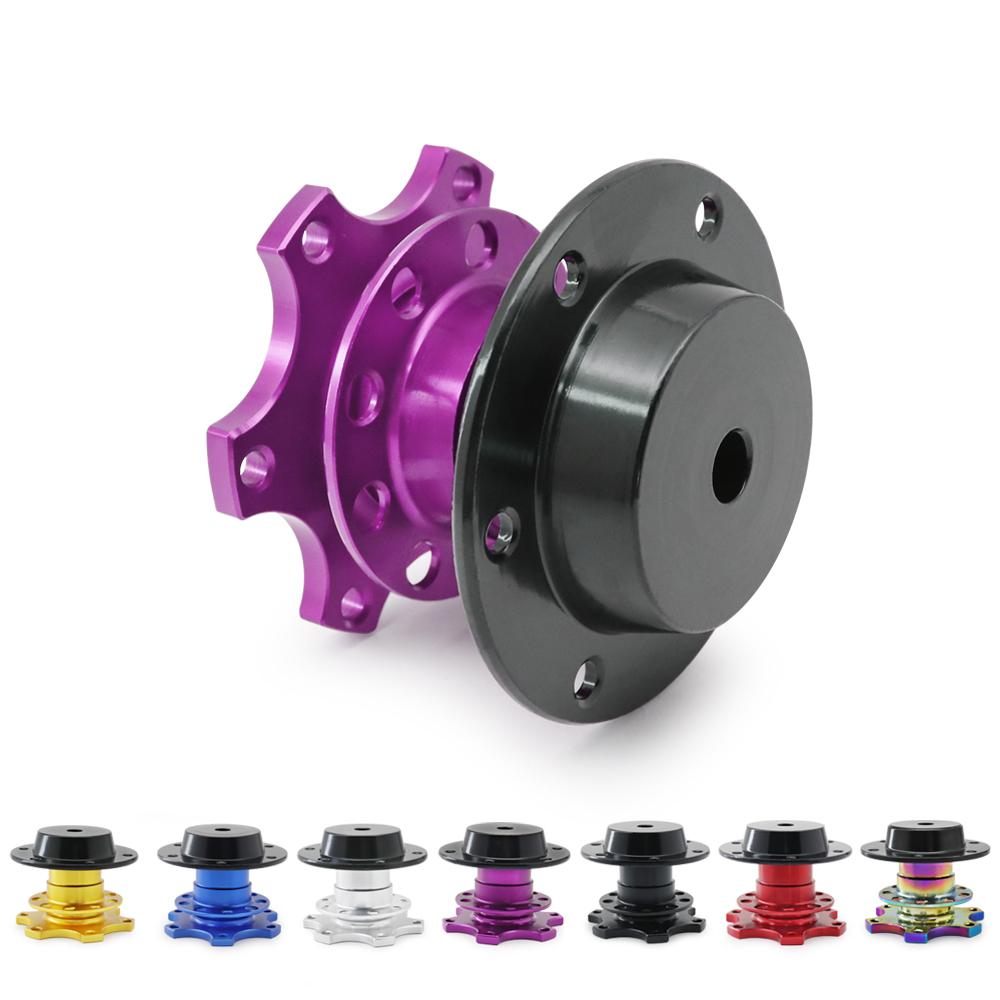 Universal Aluminum Steering Wheel Quick Release Hub Adapter For 6 Hole Steering Wheel Removable Snap Off Boss Kit