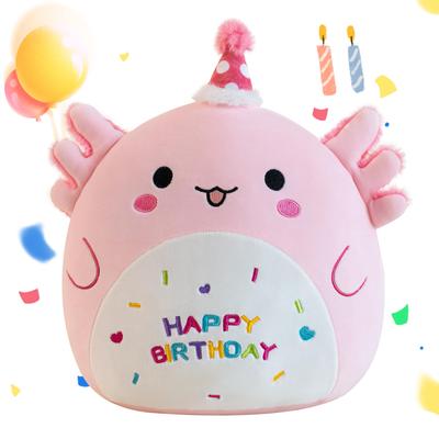 Roztomilý nadýchaný axolotl plyšák Měkké tělo Narozeninové tělo Narozeninová dekorace pro kluky a dívky Hračka, Polštář, Dárek, Růžová, Polštář, (Růžový Axolotl, 30 cm)