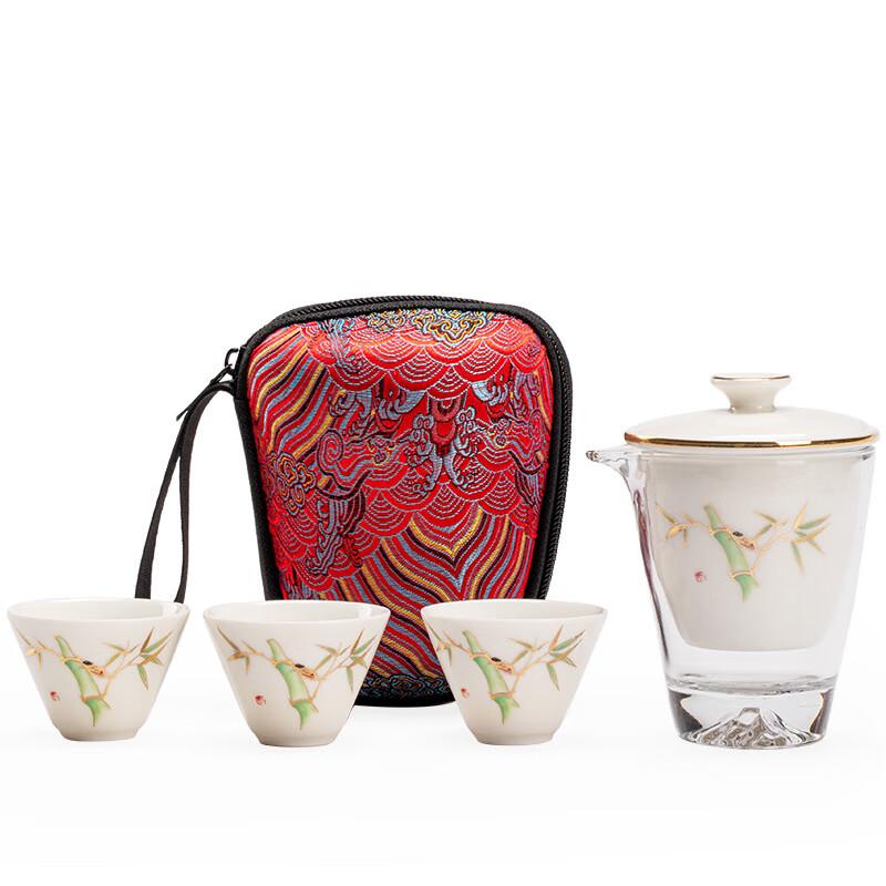 MeiLAN Portable Ceramic Gongfu Travel Tea Set