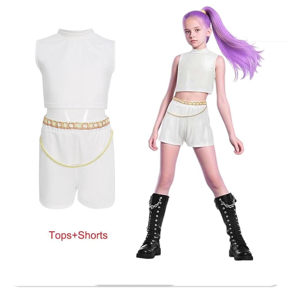 

Anime Movie Kids Kpop Demon Hunter Cosplay Rumi Zoey Mira Cosplay Suit Clothes KPop Rumi Zoey Cosplay Costume 3D Print Costume 110(100-110)
