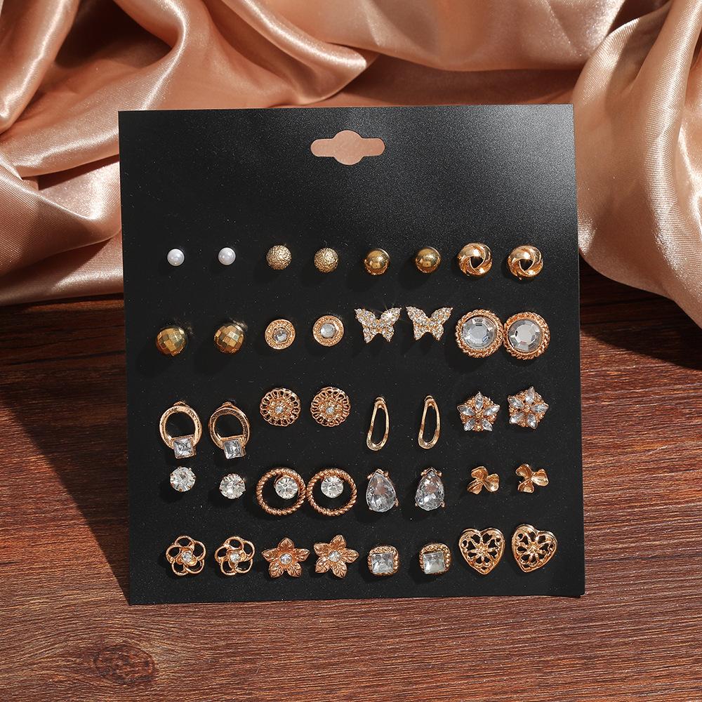 1011 New stud earrings women's high version classic diamond-encrusted earrings women's fashion Xiaoxiang temperament earrings