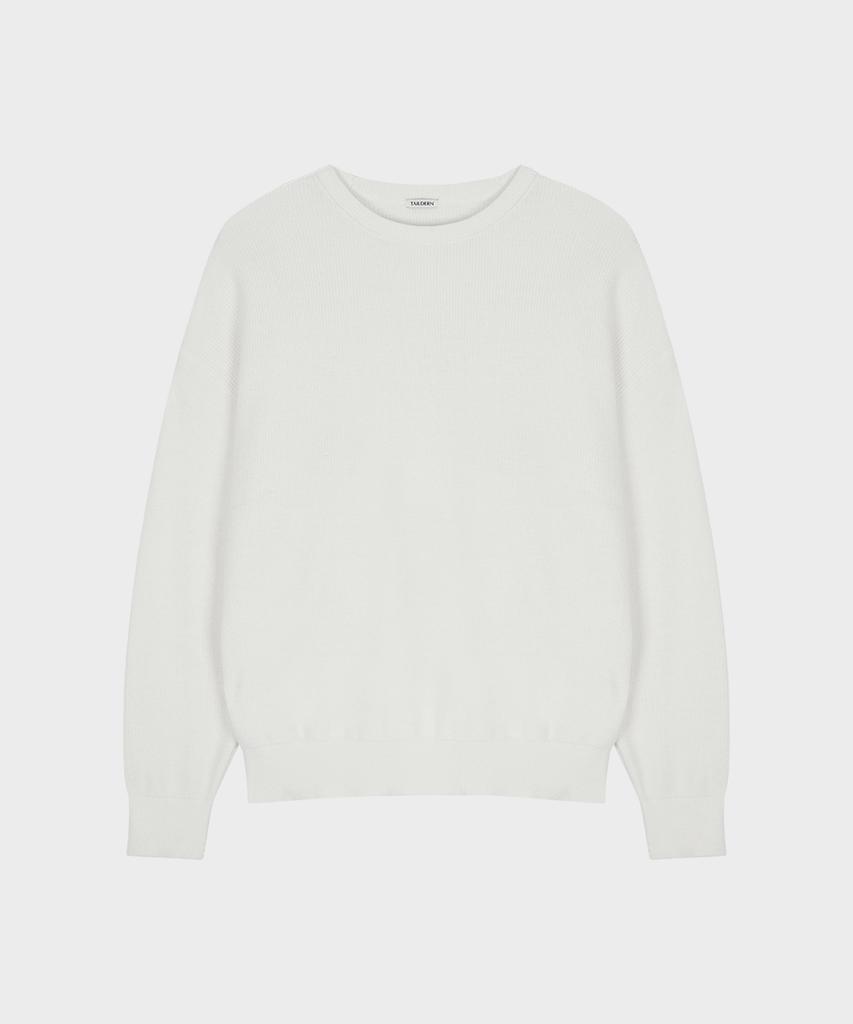 Teildeon Cotton Cashmere Crewneck Sweater White