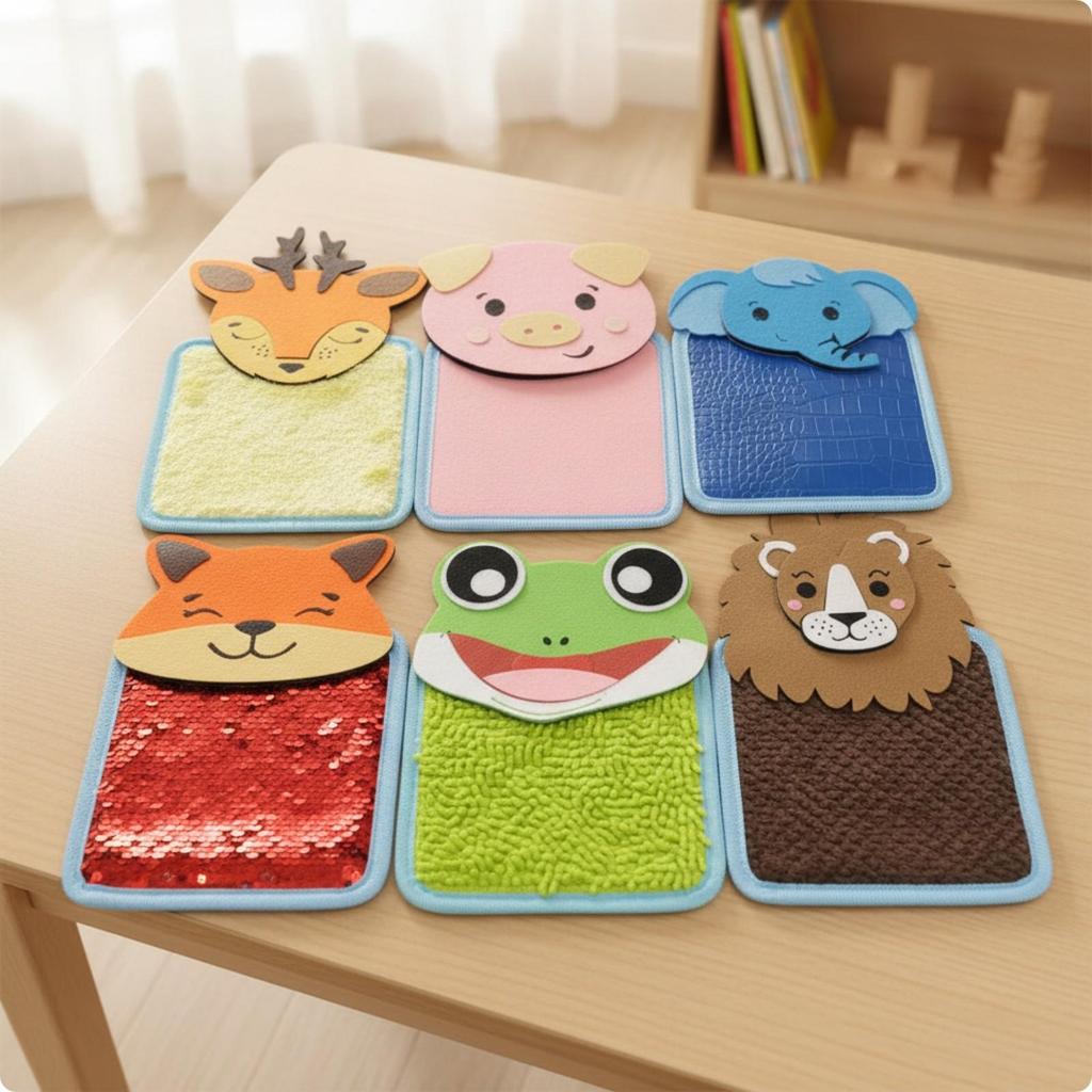 6 Pieces Animal-Shaped Sensory Pad Textured Fine Motor Activity Toy Educational