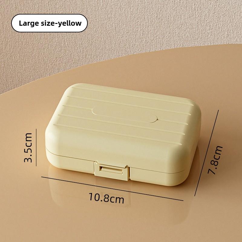 Mini 7 Grids Portable Pill Box Double Sealed Medicine Storage Case Week Long Day Divided Lockable Drug Organizer Weekly Pill Box