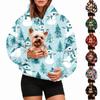 Women's Stylish Christmas Print Hoodie with Pet Pocket, Casual Holiday Pullover for Winter Wear