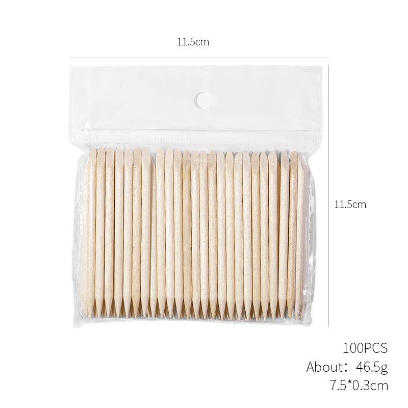 100pcs Nails Wood Cotton Swab Clean Sticks Buds Tip Wooden Cotton Head For UV Gel Polish Remover Nail Art Tools