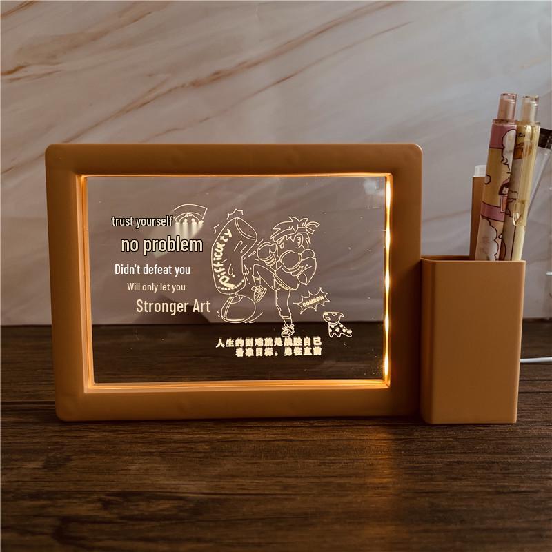 3D Photo Frame Pen Holder Night Light – Creative Graduation or Birthday Gift for Teachers and Classmates