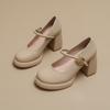 White Mary Jane main dress wedding shoes waterproof table high heels women's new small thick heel wedding bride shoes