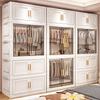 Foldable plastic storage box simple wardrobe for home bedroom closet toy storage cabinet no installation required
