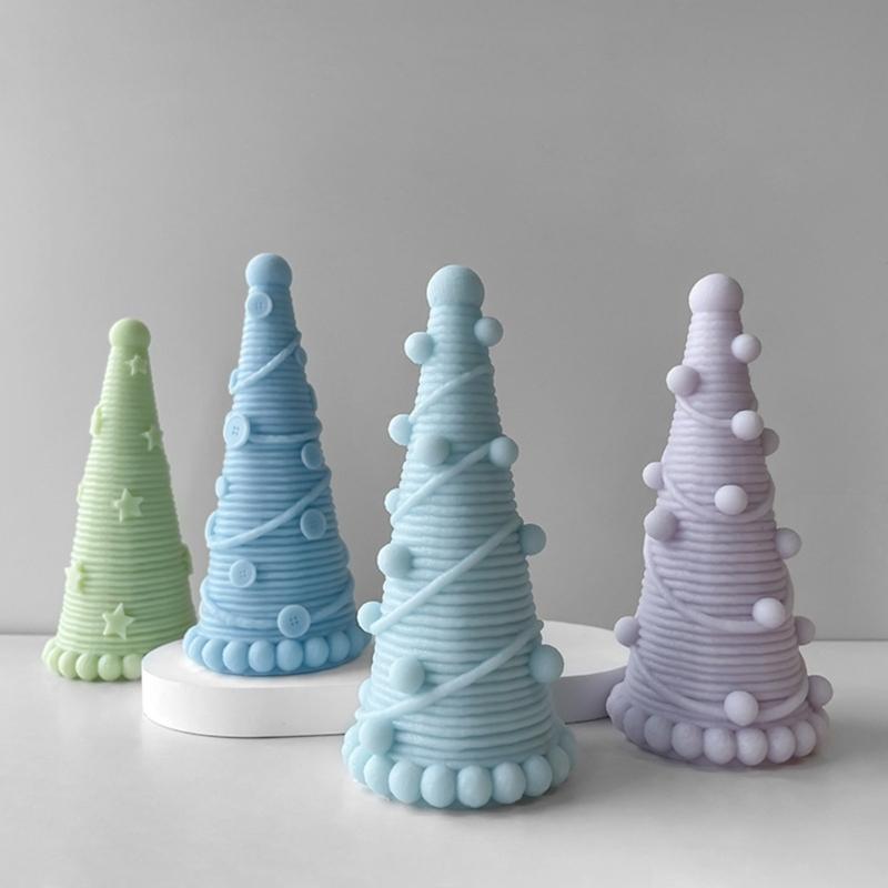 Tree Shaped Silicone Candle Mold Christmas Tree Resin Mold 3D Ornament Mould Handmade-Soap Epoxy Molds Home Decor