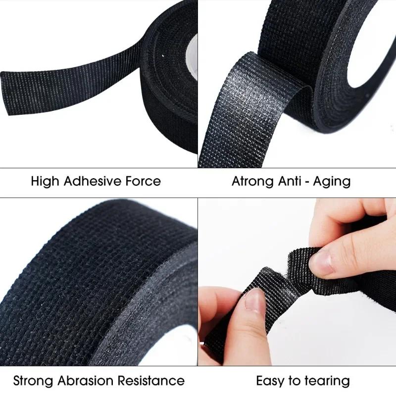 Flame Retardant Heat-Resistant Adhesive Cloth Tape 105°C, 15M for Automotive Wiring Harness Protections, 9mm 15mm 19mm 25mm