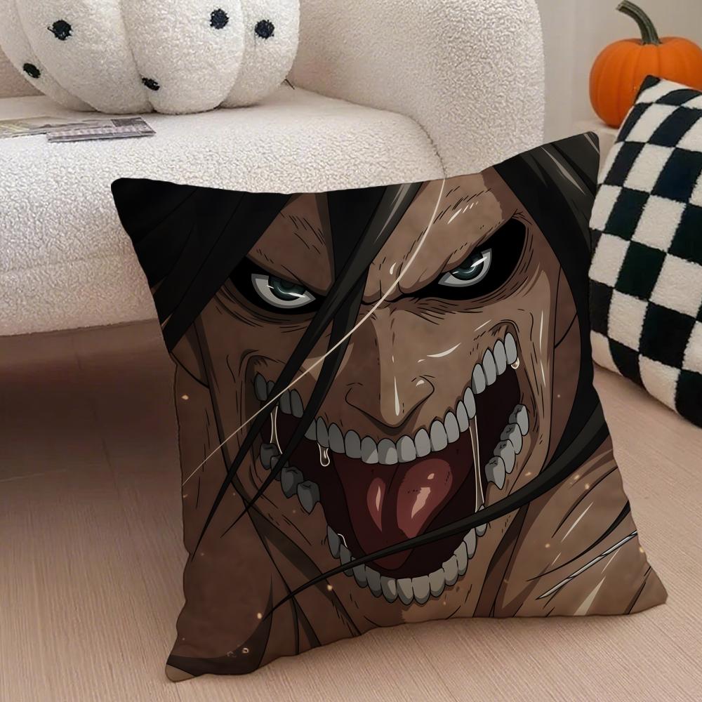 AAttack on Titan Cushion Cover Linen Pillow Case Soft Breathable Protective Couch Room Decoration
