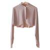 Long Sleeve Summer Sunscreen Shawl Solid Color Sun Protection Clothing Sweet Ice Silk Cape  Outdoor