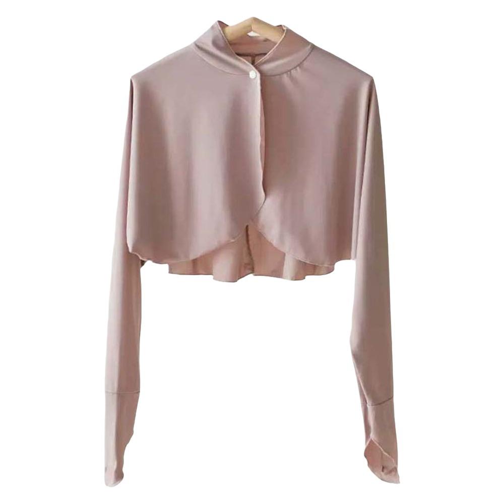 Long Sleeve Summer Sunscreen Shawl Solid Color Sun Protection Clothing Sweet Ice Silk Cape Outdoor
