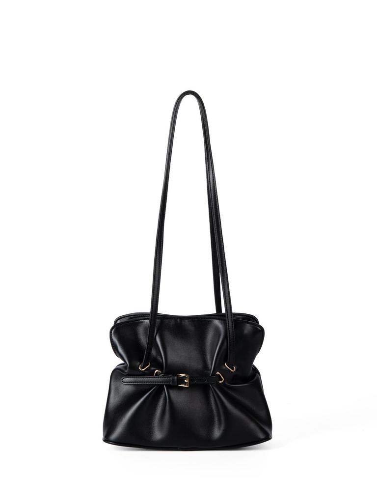 Wrinkled Design Oil Wax Leather Crossbody Bag for Women's New Fashion Retro Versatile Hand-held Shoulder Bag