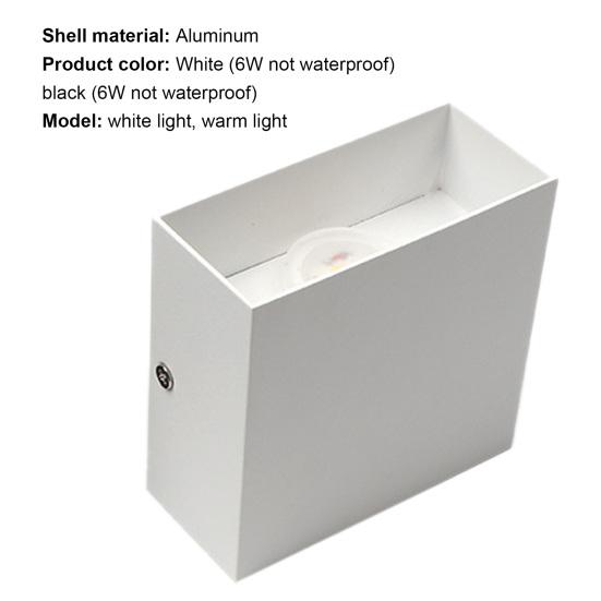 Lampa ścienna Łatwa w montażu Łatwe światło/Ciepłe białe światło Aluminiowa wielofunkcyjna lampa dekoracyjna COB 6W