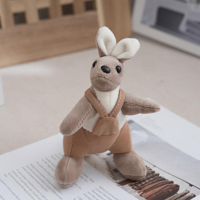 

Милый плюшевый брелок для ключей в виде кенгуру, австралийское животное, брелок для ключей в виде кенгуру для девочек, подарки, креативная школьная сумка, подвеска-шарм коричневый