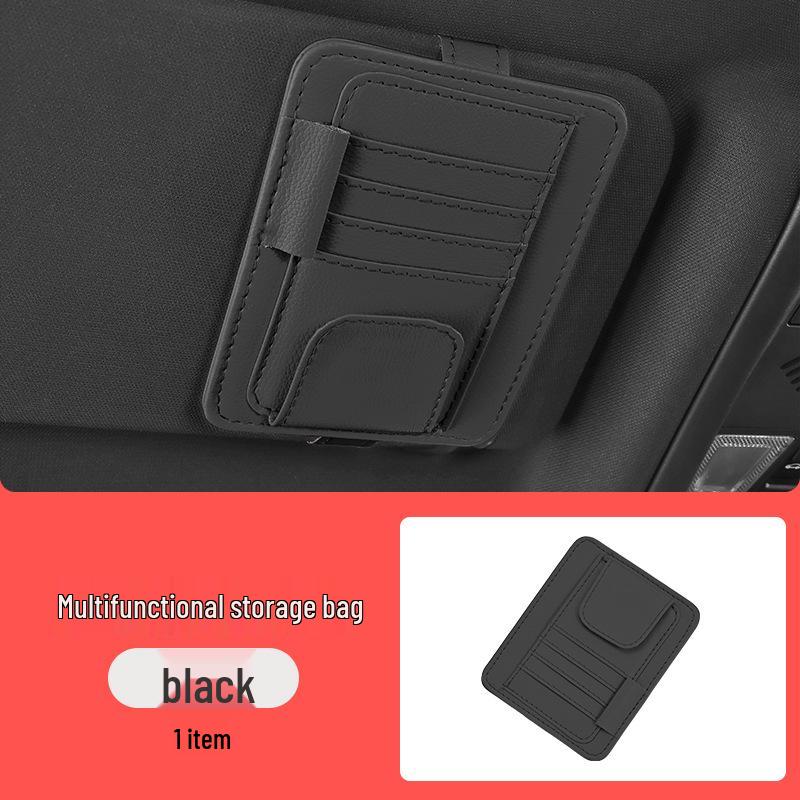 Multi-function Car Visor Organizer with Glasses Clip & Document Storage