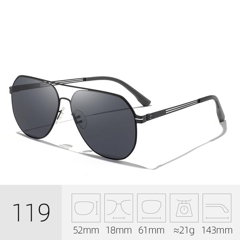 Men's Fashion Aviator Sunglasses - Large Metal Frame, Anti-UV, Double Bridge