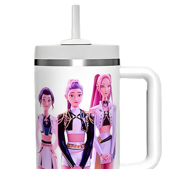 Edelstahlbecher mit Henkel Isolierter Autobecher 40oz Großes Fassungsvermögen Wasserflasche Thermobecher für Reisen Weihnachtsgeschenk für Freunde Familie