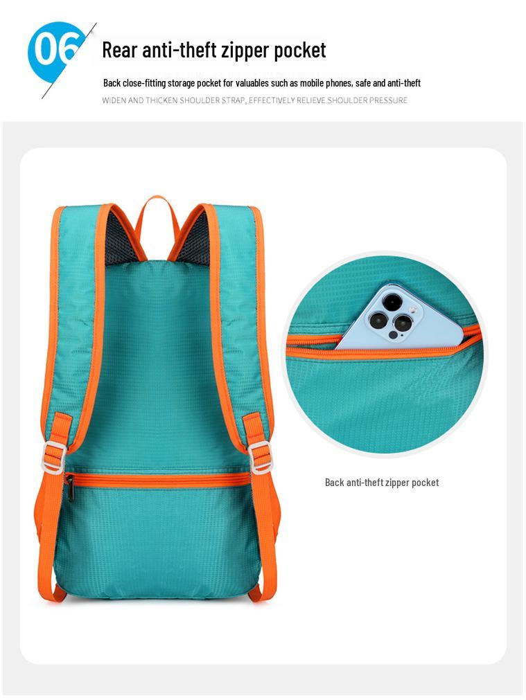 Unisex Outdoor Cycling and Travel Backpack: Wear-Resistant, Foldable, Water-Repellent Nylon Bag