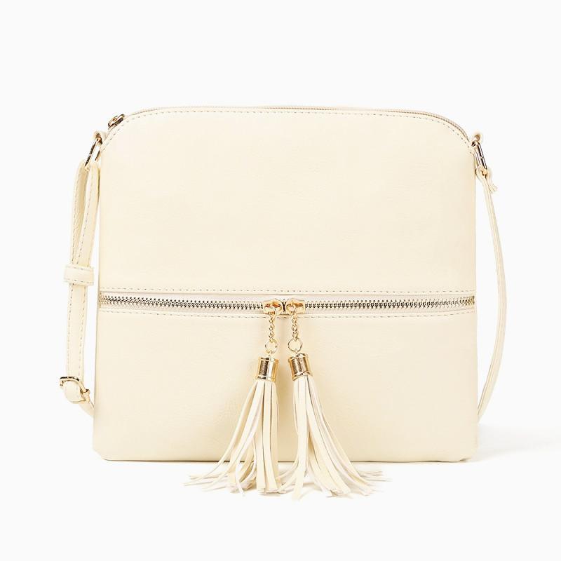 

Сумка-мессенджер из ПУ кожи с кисточкой, сумка через плечо, женская сумка на плечо, дорожная сумка для девочек MIT 24*23cm бежевый