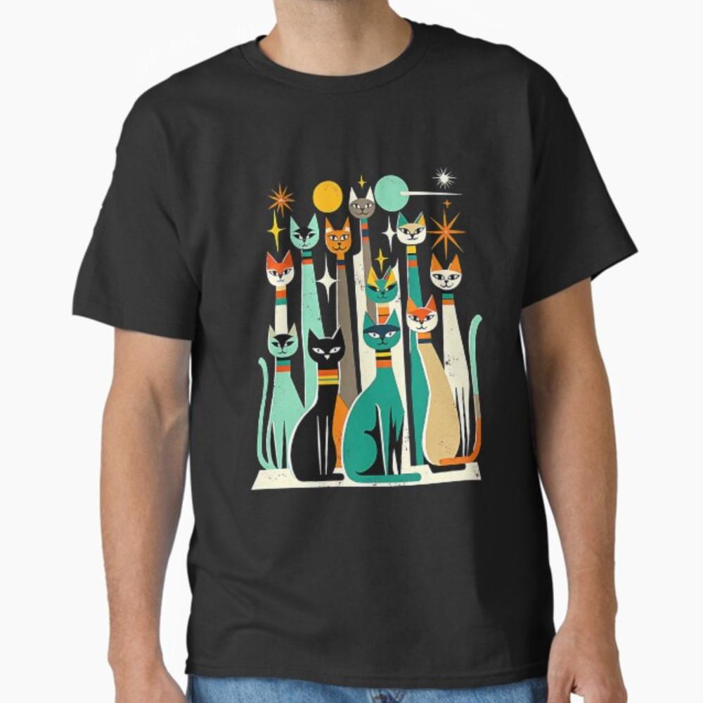 Vintage Retro Mid-Century Modern Look Katten 50s 60s Stijl T-shirt Unisex T-shirt