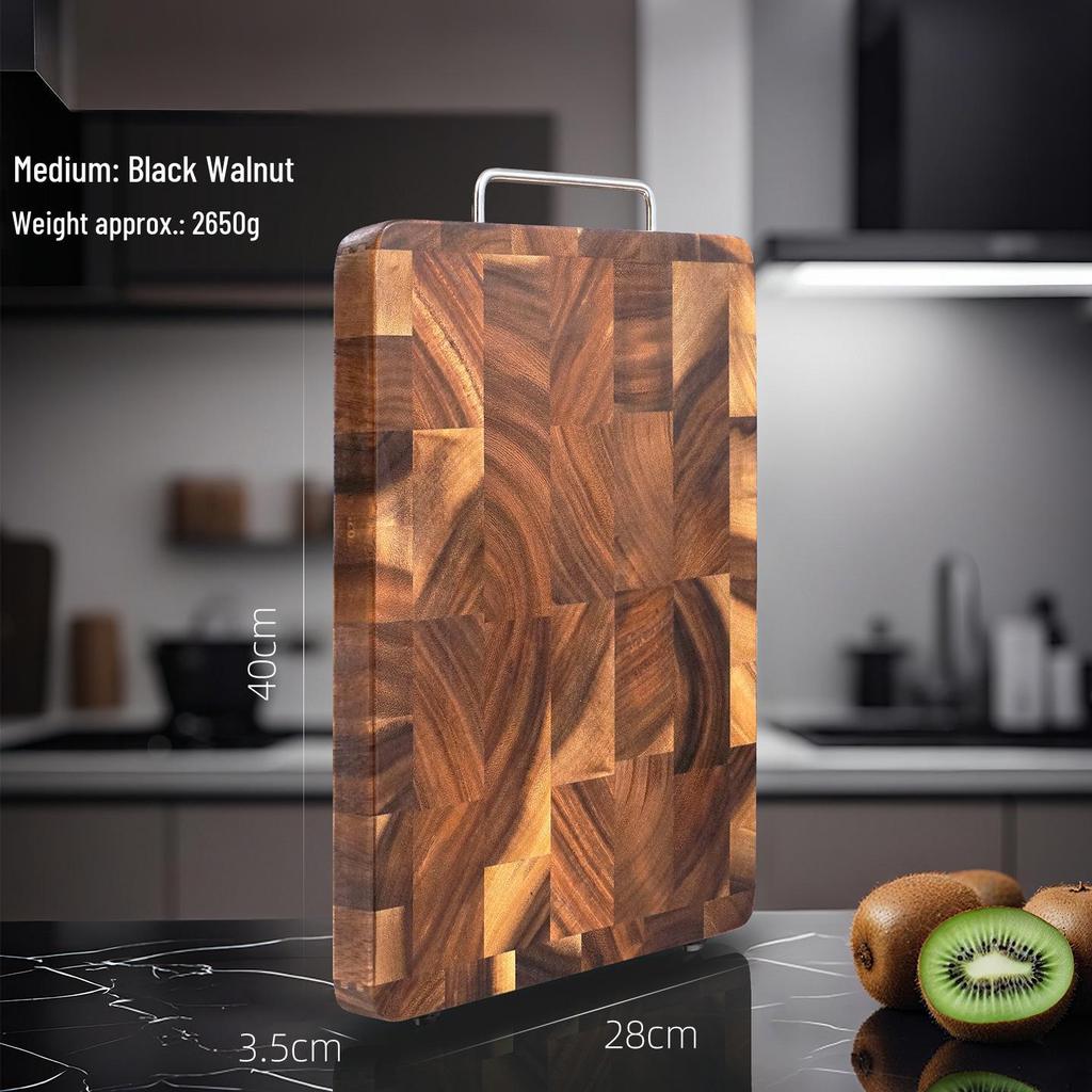 Double-Sided Solid Wood Cutting Board with Tenon and Mortise Design, Perfect for Kitchen Use on Fruits, Vegetables, and Everyday Chopping.