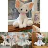 Entzückendes 40cm Devon Rex Katze Plüschtier Weiche Weiße Katze Stofftier Geschenk für Kinder