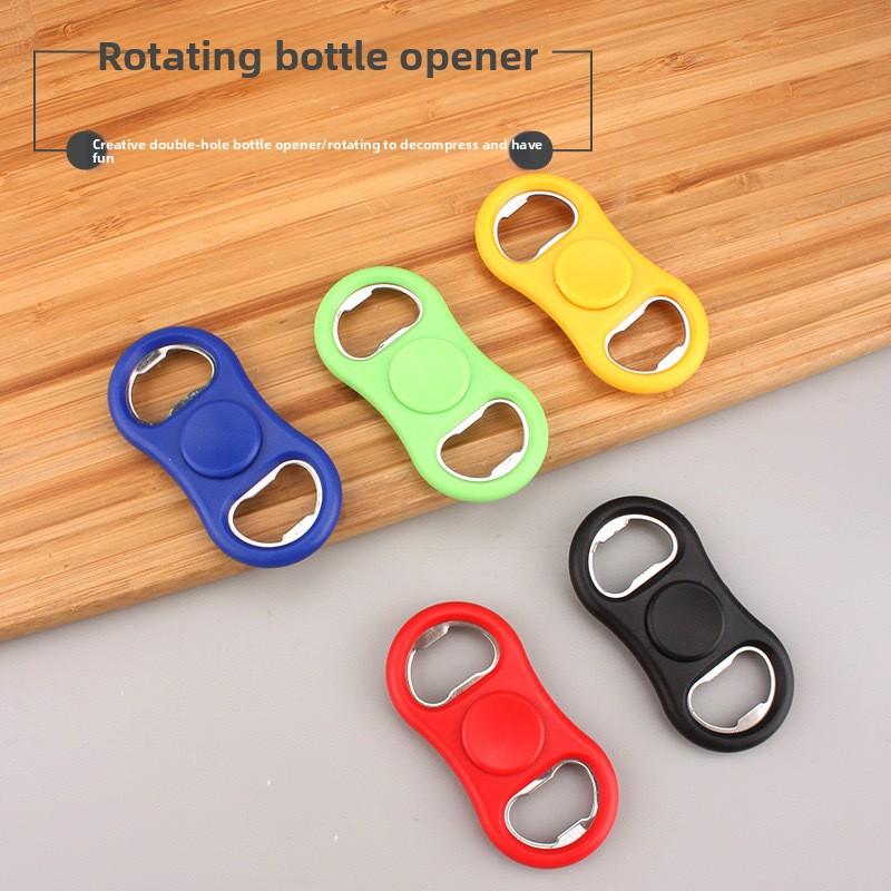 Portable Bottle Opener with Pressure Relief Function for Opening Cans. Dual-head Beer Opener with Rotatable Fingertip Design.