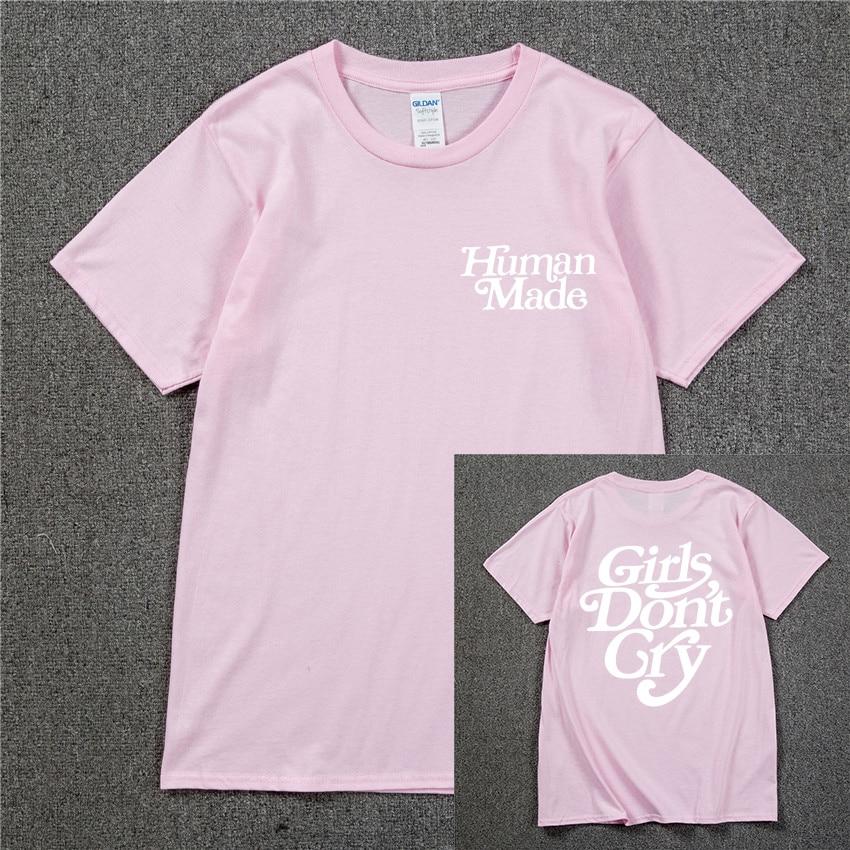 Girls Don’t Cry Human Unisex T-shirt  Unisex Cotton Best Quality Black White Letter Printing Casual Hip Hop Tshirts Harajuku Tops T