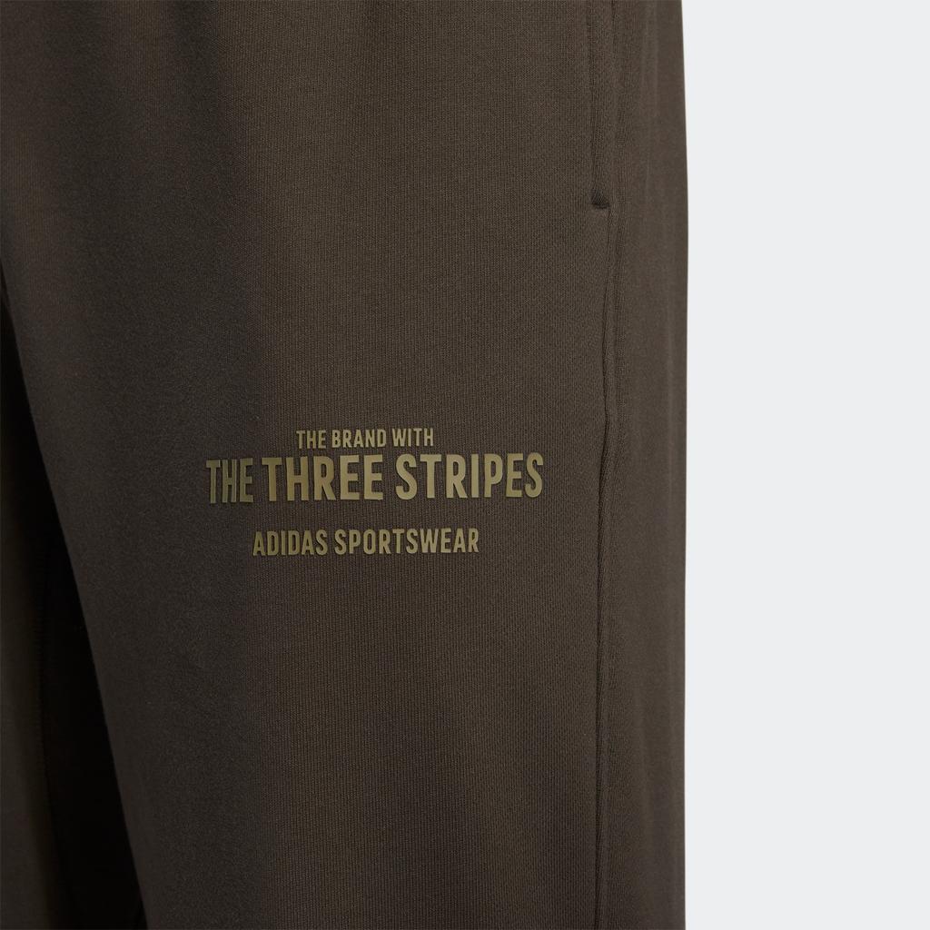 Adidas Pure Color Logo Print Elastic Waist Joggers Men Bottoms Dark-Olive-Green IB2767