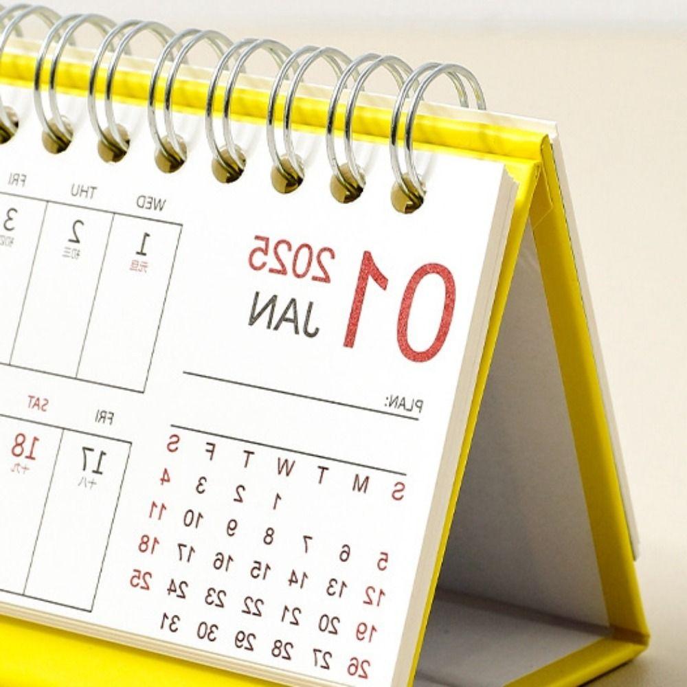 2Pcs Retro 2025 Planning Desk Calendar Comprehensive Weekly Agenda Planner Table  School