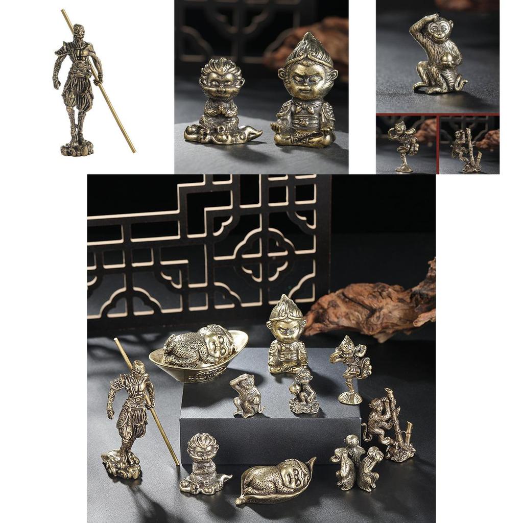 Kreativ Retro Solid Brons Apgdekoration Perfekt För Festivaler Och Gåvor