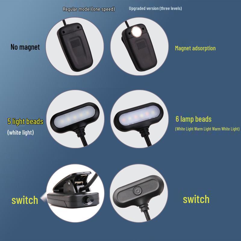 Cross-border Magnetic Folding Desk Lamp with Three-Color Eye Protection and Rechargeable Night Light