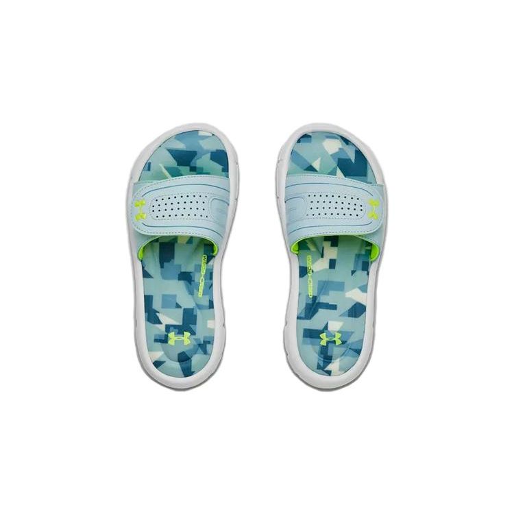 Under Armour Non-Slip Kids Slippers Kids Footwear White Green 3021319-101
