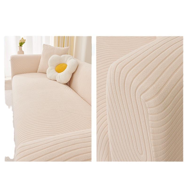 Husă de canapea integrată în stil crem, antipraf