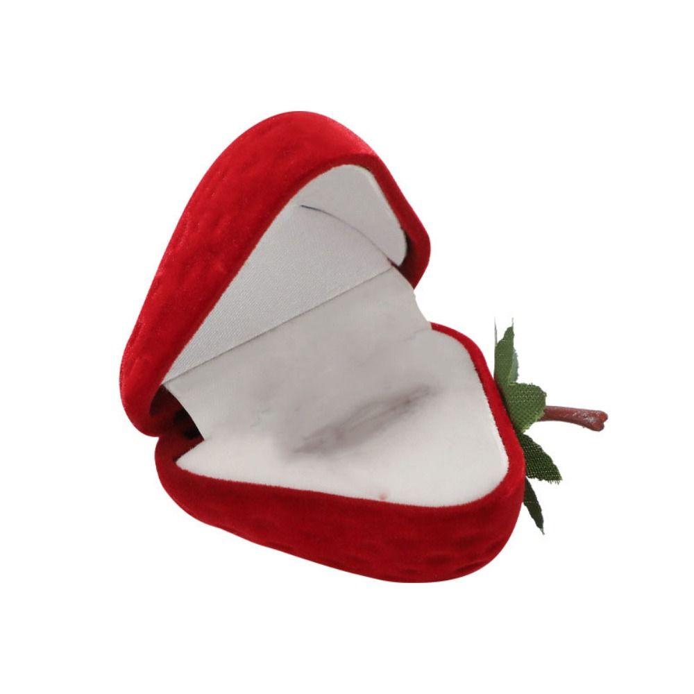 Popular Strawberry Ring Box Cute Red Ring Box Strawberry Jewelry Boxes  Valentine's Day