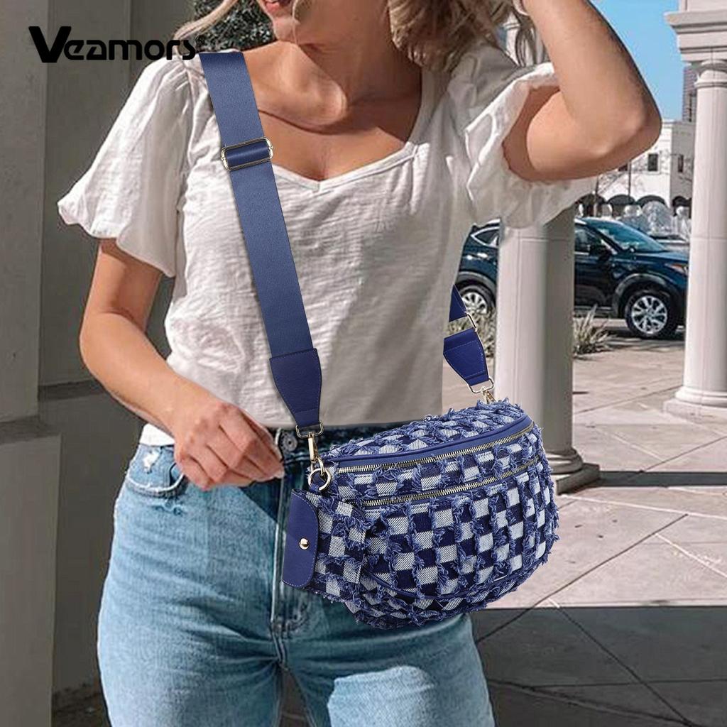 Women Adjustable Strap Crossbody Bag Vintage Shell Waist Bag Casual Daily Shoulder Purse