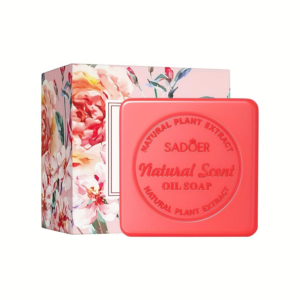 1-Pack Natural Rose Oil Soap - Natural Plant-Based, Deep Cleansing & Moisturizing, Fragrance-Free, Travel Soap Bars, Floral Soap Design, Glycerin Soap