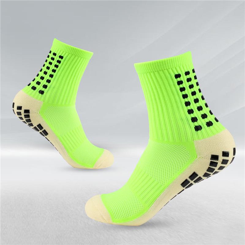 Men's Anti-slip Towel-soled Sports Socks with Glue Dispensing, Mid-calf Football Socks
