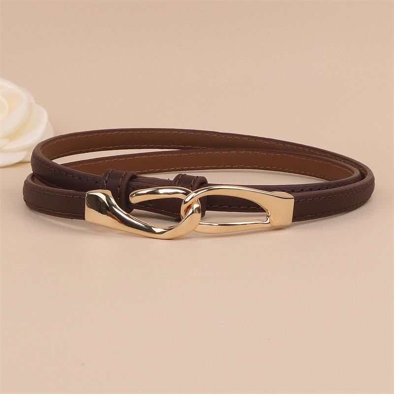 Korean Style Women s Versatile Patent Leather Belt for Skirts коричневый
