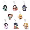 Keychain Pendant Anime Demon Slayer Kimetsu No Yaiba Kamado Tanjirou Double Sided HD Bag Pendant Gift For Fans Cosplay Props Jewelry Gift