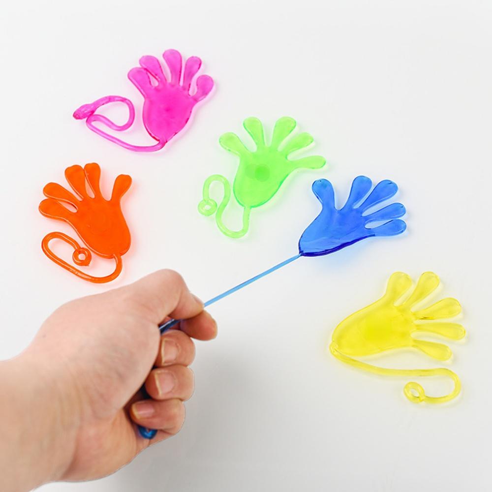 New 2Pcs Kids Funny Sticky Hands Toy Palm Elastic Sticky Squishy Slap Palm Toy Kids Novelty Gifts Partys Favors Supplies Toys