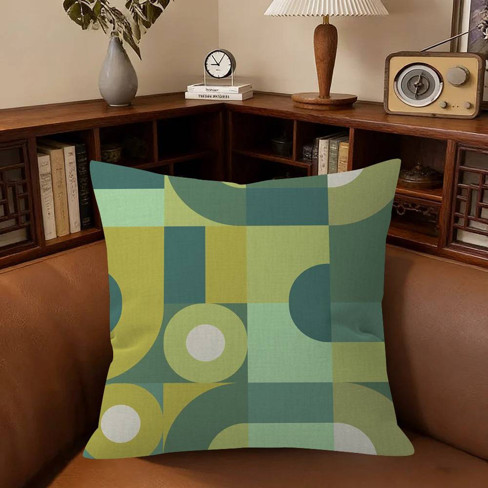 Abstract GREEN Bauhausstyle Cushion Cover Car Throw Pillow Case For Sofa Car Christmas Gift